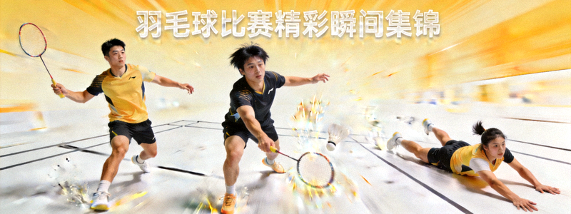 羽毛球比赛精彩瞬间集锦，包括扣杀、吊球、扑救等技巧展示