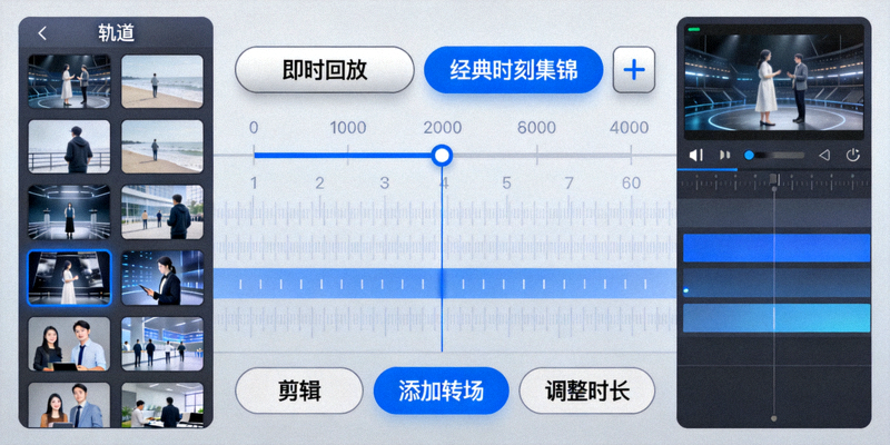 即时回放与经典时刻集锦的编辑界面展示